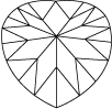 heart brilliant cut 63 facets bottom view