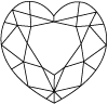 heart shape ideal cut top view