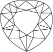 heart brilliant cut 63 facets top view