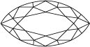 Marquise or navette cut (Top view)