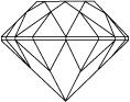 Oval briliant cut 57 facets (side view)