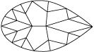 Pear Brilliant Cut 57 Facets (Bottom View)