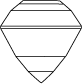 Step cut 25 facets (Side view)