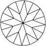Standard Brilliant cut 57 facets (bottom view)