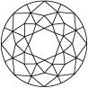 DOPPELBRILLIANT CUT WITH HORIZONTAL SEPERATED MAIN FACETS 105 FACETS (top view)